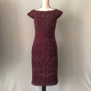 Tadashi Shoji Maroon Lace Dress